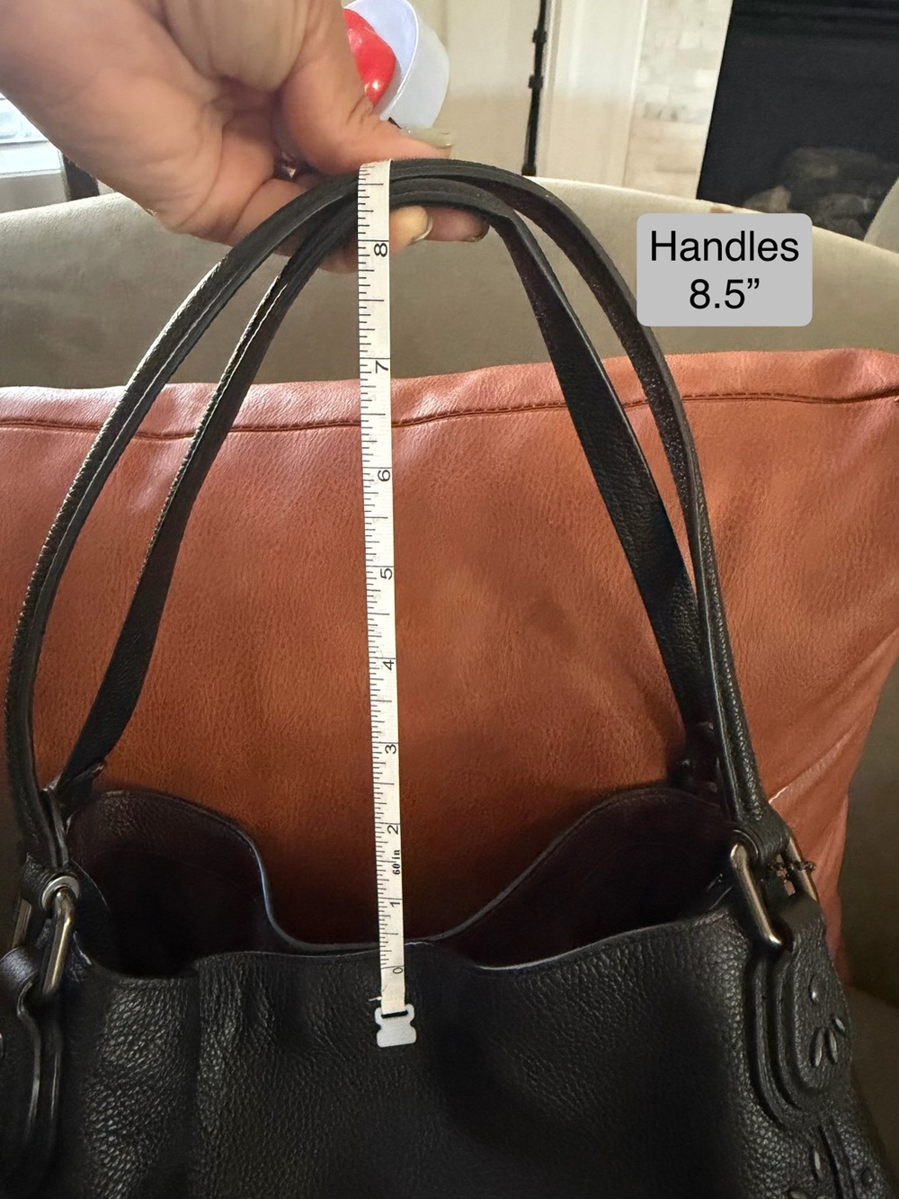 NEW Coach Black Pebbled Leather Studded Shoulder Bag - Picture 10 of 10